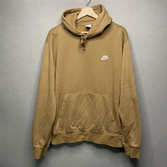 Vintage Y2K Nike Side Swoosh Hoodie Brown Size Large - Picture 1 of 6